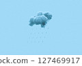 Dark clouds and rain, weather forecast, 3d 127469917
