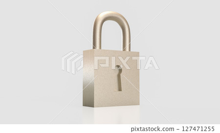 The Lock on white Background for Security concept 3d Rendering. 127471255