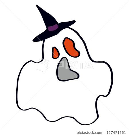 Pop and unique hand-drawn illustrations of ghosts Pop and unique hand-drawn illustrations of ghosts 127471361