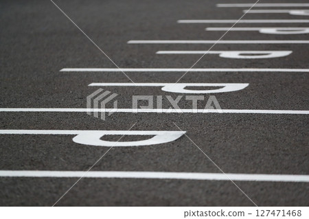 Flat parking lot Flat parking lot 127471468