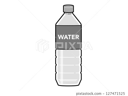 Illustration of a 500ml plastic bottle of mineral water, front Illustration of a 500ml plastic bottle of mineral water, front 127471525