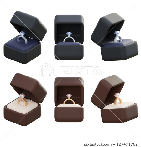 Diamond Wedding engagement Ring 3D Graphic Diamond Wedding engagement Ring 3D Graphic 127471762
