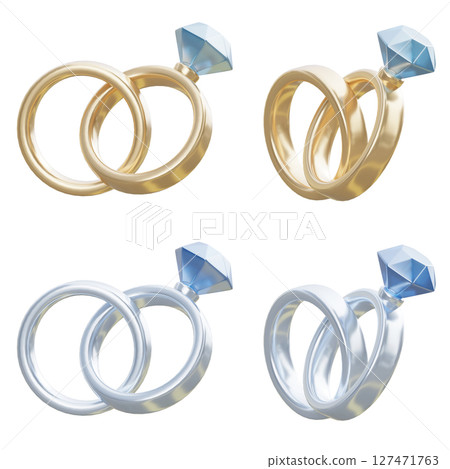 Diamond Wedding engagement Ring 3D Graphic 127471763