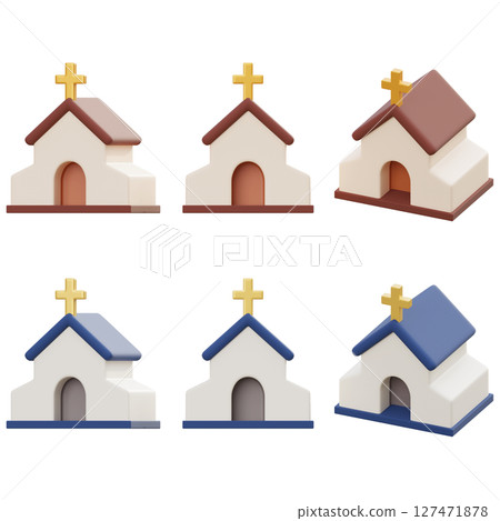 church cathedral Cartoon Style 3D Icon church cathedral Cartoon Style 3D Icon 127471878