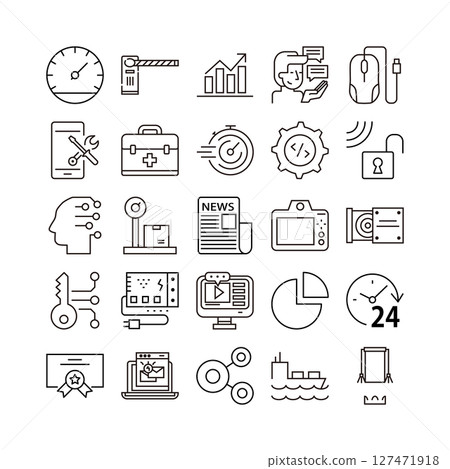 device artificial intelligence technology icon set device artificial intelligence technology icon set 127471918