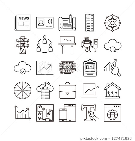 device artificial intelligence technology icon set 127471923