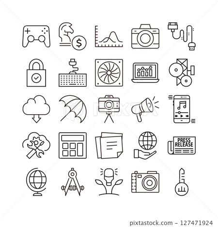 device artificial intelligence technology icon set device artificial intelligence technology icon set 127471924
