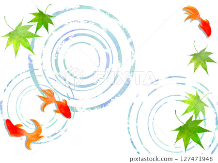 Goldfish Summer Watercolor Japanese style illustration Goldfish Summer Watercolor Japanese style illustration 127471948