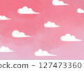 蓬鬆的雲背景素材_粉紅色 127473360