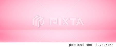 Pink gradient studio room design. Light rose podium concept wallpaper. Wall and floor surface backdrop for presentation, mockup template, product showcase. Empty platform or display backdrop. Vector 127473468