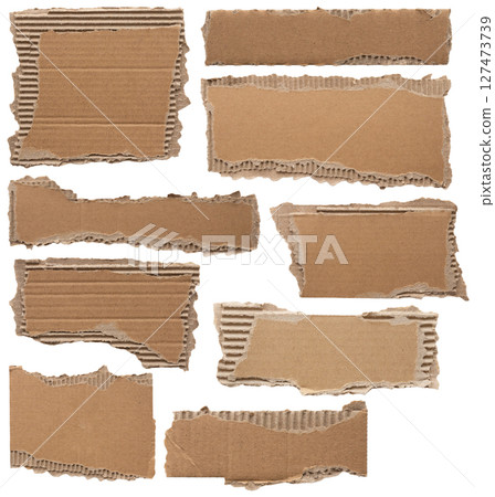 Brown Cardboard paper piece isolated on white background Brown Cardboard paper piece isolated on white background 127473739