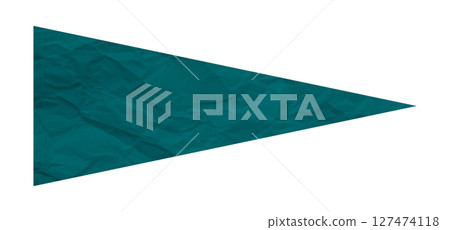 Green crumpled paper arrow isolated on transparent background 127474118
