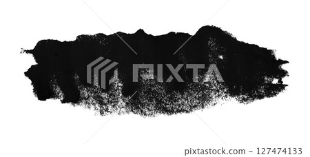 black watercolor background. Artistic hand paint. Isolated on transparent background. 127474133