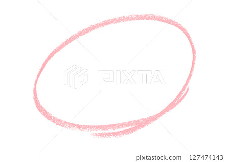 Pink pencil highlight circle mark isolated on transparent background Pink pencil highlight circle mark isolated on transparent background 127474143