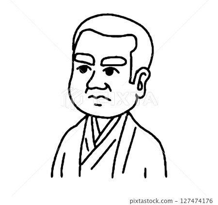 Hand-drawn illustrations of men active during the late Edo period 127474176