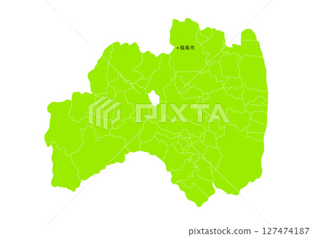 Fukushima prefecture administrative division map Fukushima prefecture administrative division map 127474187