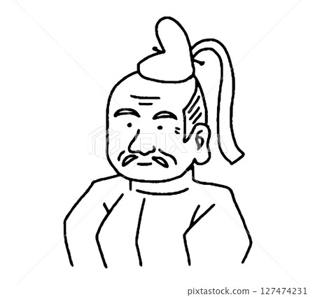 Hand-drawn illustration of the first Shogun of the Edo Shogunate 127474231