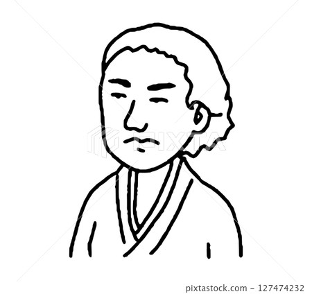 Hand-drawn illustrations of patriots active during the late Edo period Hand-drawn illustrations of patriots active during the late Edo period 127474232