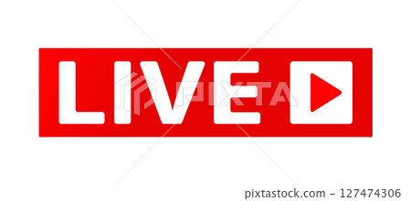 Button, icon or sign with the inscription LIVE and the start video button Button, icon or sign with the inscription LIVE and the start video button 127474306