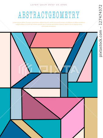 Geometric abstraction. Colorful mosaic of geometric shapes. Background template for covers, design and creative ideas Geometric abstraction. Colorful mosaic of geometric shapes. Background template for covers, design and creative ideas 127474372