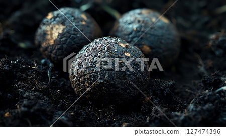 Unearthed black truffles 127474396