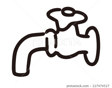 Hand-drawn illustration of a faucet 127474527
