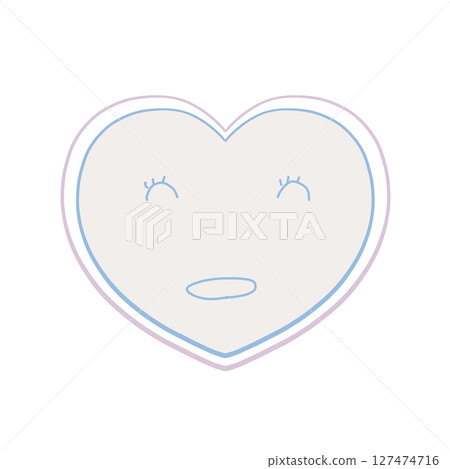 Hand-drawn heart (soft lavender x soft blue x milky white) 127474716