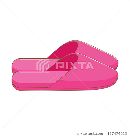 Simple illustration material of red slippers 127474913