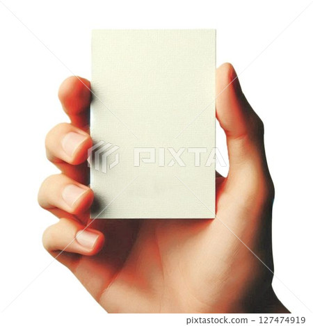 Hand holding white paper 127474919