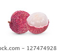 Lychee fruit isolated on white background 127474928