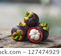 mangosteen fruit isolated on background 127474929