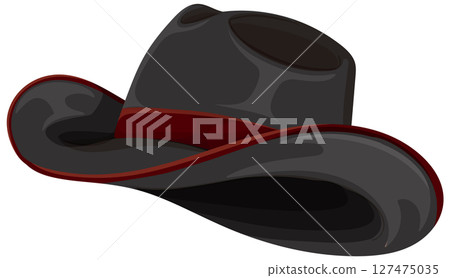 Stylish Black Cowboy Hat with Red Trim 127475035