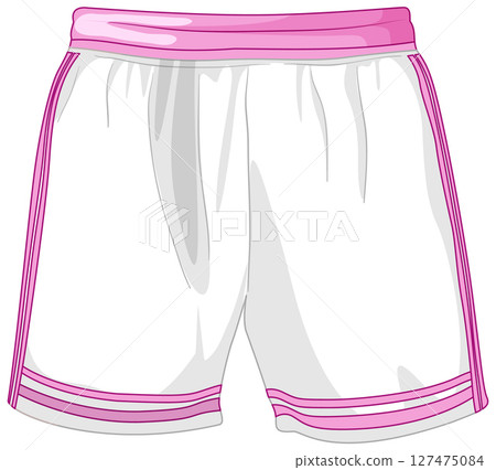 White Sports Shorts with Pink Accents Vector Illustration White Sports Shorts with Pink Accents Vector Illustration 127475084