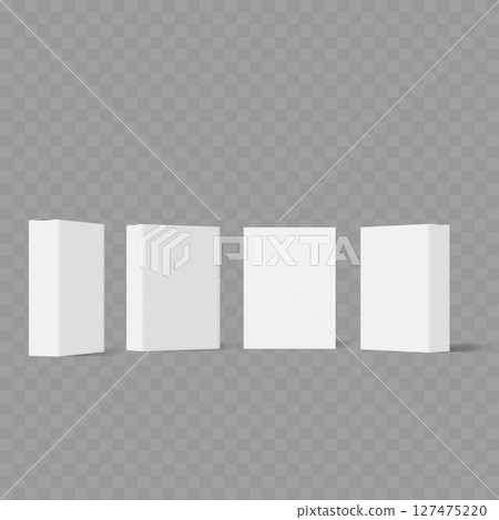 Set of Blank White Product Box Mockups from Various Angles .Vector 127475220