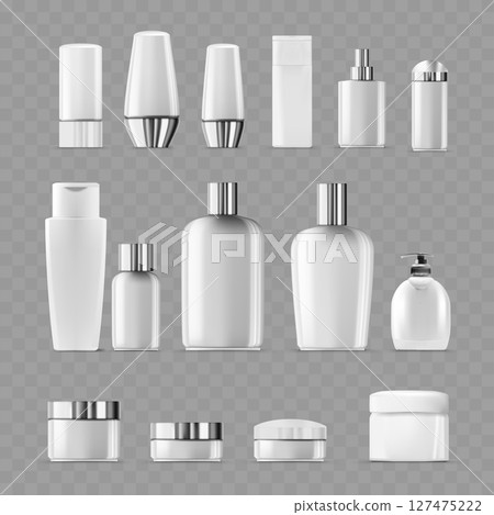 Comprehensive Set of Blank White Cosmetic Bottles and Jars .Vector Comprehensive Set of Blank White Cosmetic Bottles and Jars .Vector 127475222