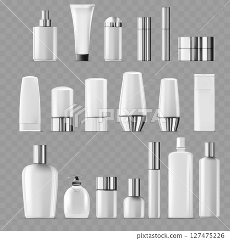 Comprehensive Set of Blank White Cosmetic Bottles and Jars .Vector Comprehensive Set of Blank White Cosmetic Bottles and Jars .Vector 127475226