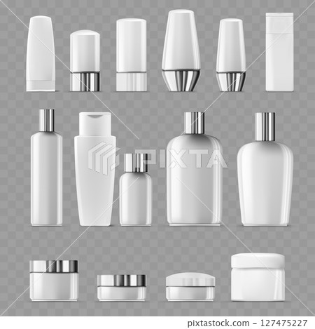 Comprehensive Set of Blank White Cosmetic Bottles and Jars .Vector Comprehensive Set of Blank White Cosmetic Bottles and Jars .Vector 127475227