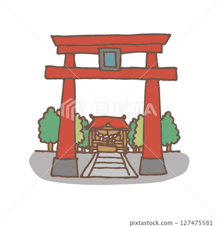 Scenery with a shrine torii 127475581