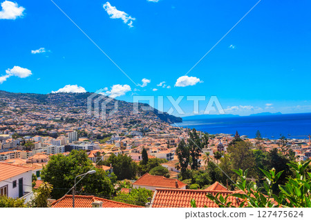 Aerial view of Funchal, capital of Madeira Island, Portugal 127475624
