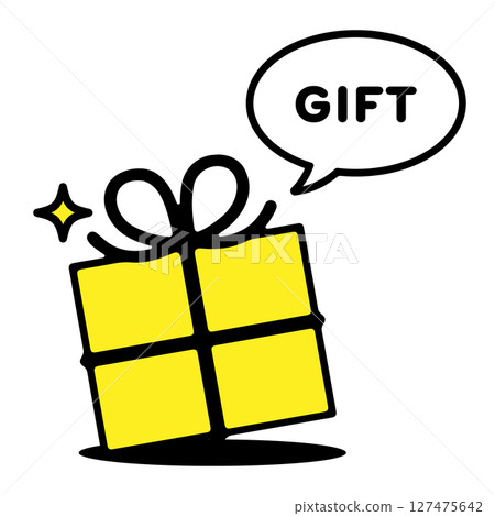 Simple gift box material | With speech bubble 127475642