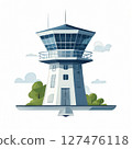 the AI Image Generator, Modern Air Traffic Control Tower With Scenic Sunrise Landscape 127476118