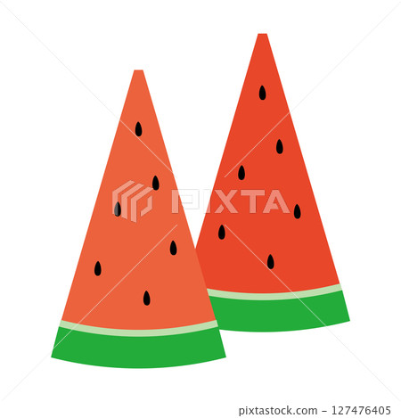 兩個切開的西瓜的插圖 兩個切開的西瓜的插圖 127476405