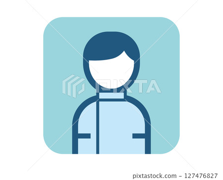 護士簡單的方形彩色插圖圖標 127476827
