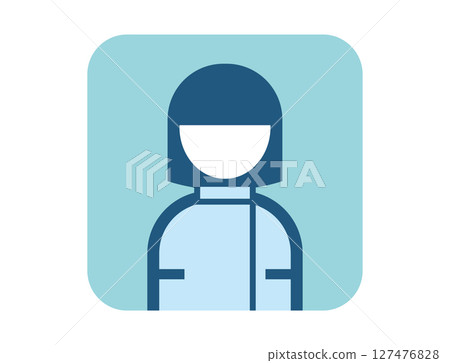 護士簡單的方形彩色插圖圖標 127476828