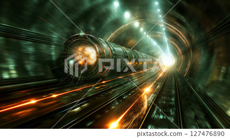 Journey through a futuristic portal into a star-studded dimension of mystery 127476890