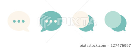 Pastel colored flat speech bubble icon set, chat, conversation, message material 127476997