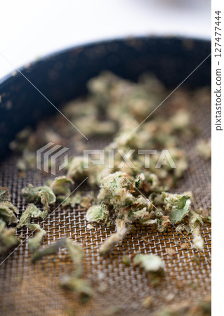 Marijuana Cannabis weed buds in grinder. 127477444