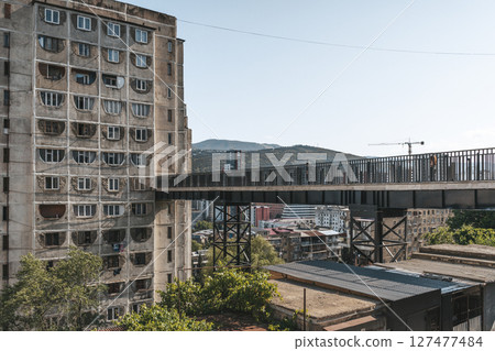 Soviet Brutalist Bridge Buildings in Tbilisi Nutsubidze Plateau Soviet Brutalist Bridge Buildings in Tbilisi Nutsubidze Plateau 127477484