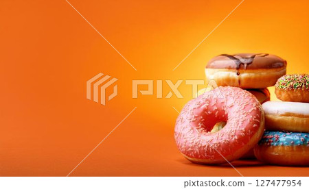 Donuts and copy space 127477954