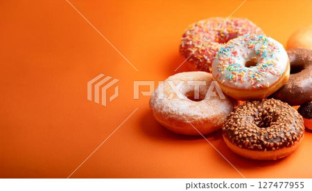 Donuts and copy space 127477955